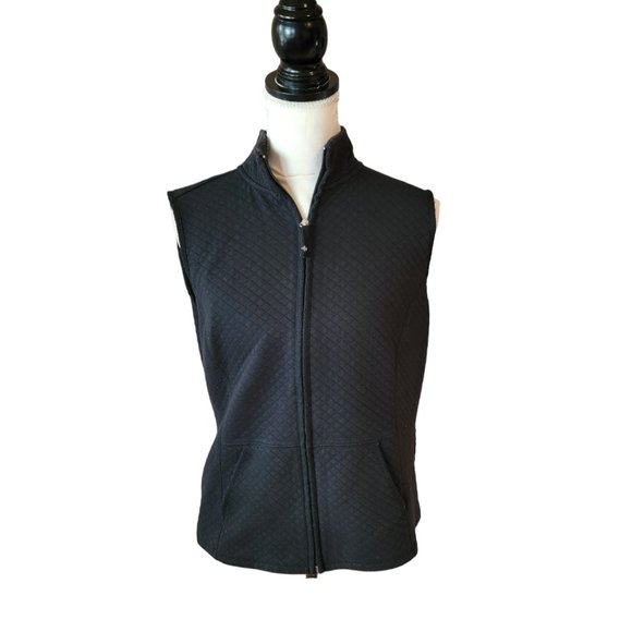 Karen Scott Jackets & Blazers - Karen Scott Black Quilted Vest in Size Medium